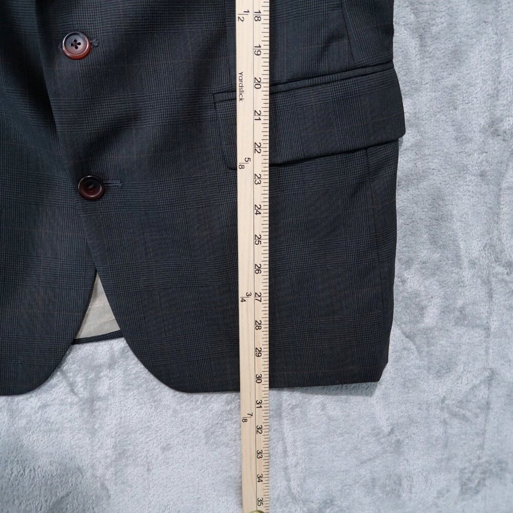 Chaps Ralph Lauren Blazer Mens 42S Gray Plaid 100% Wool Sports Coat Business - Picture 14 of 16